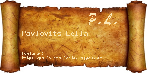 Pavlovits Leila névjegykártya